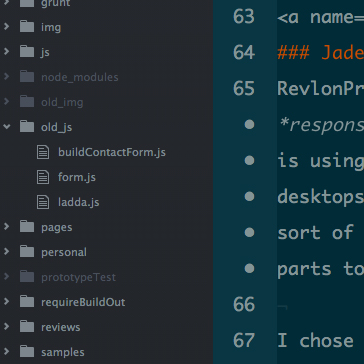 Screenshot of how gitignore works with Atom