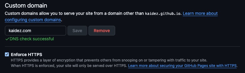 Screenshot showing HTTPS lock icon in browser address bar for kaidez.com